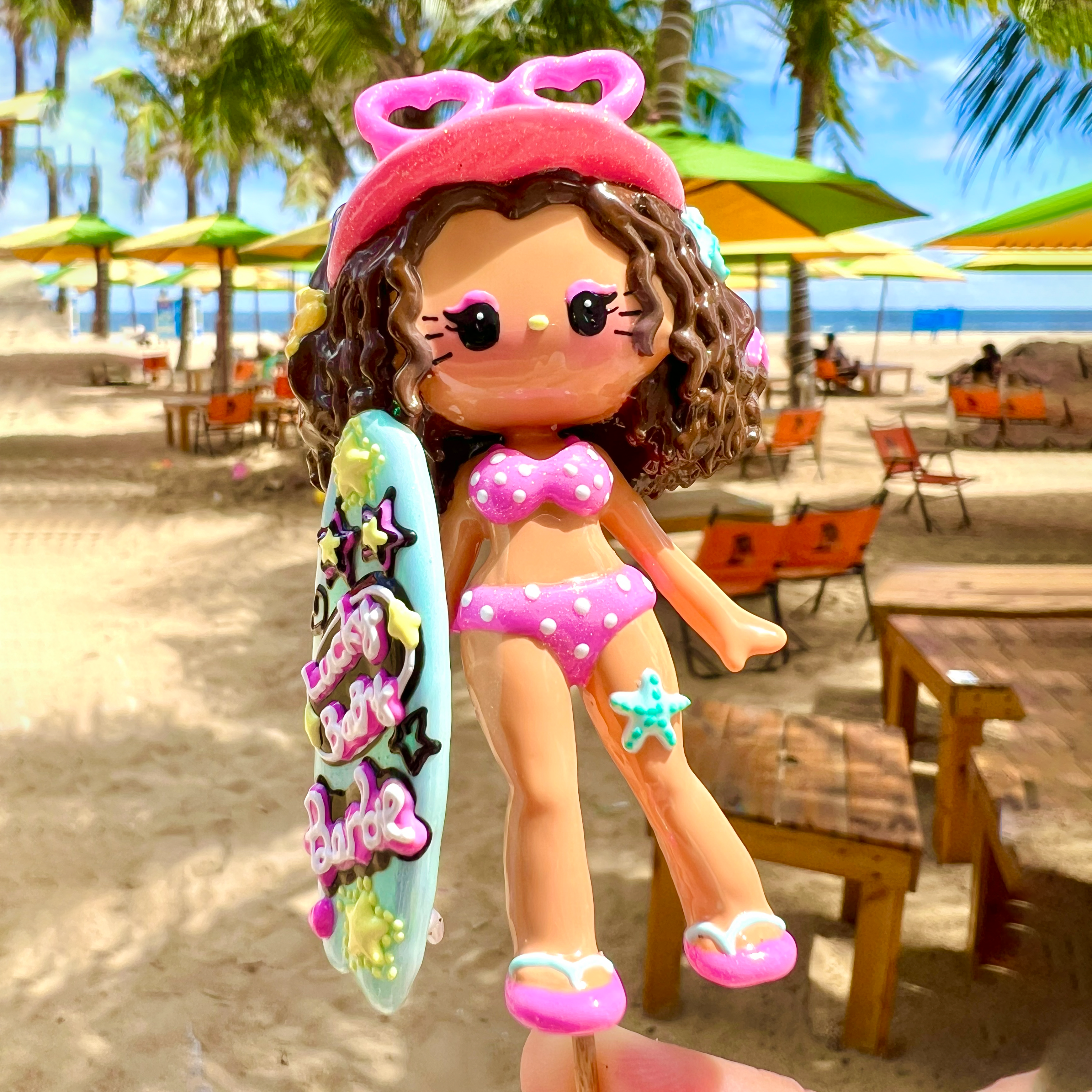 Surfboard Afro Kitty